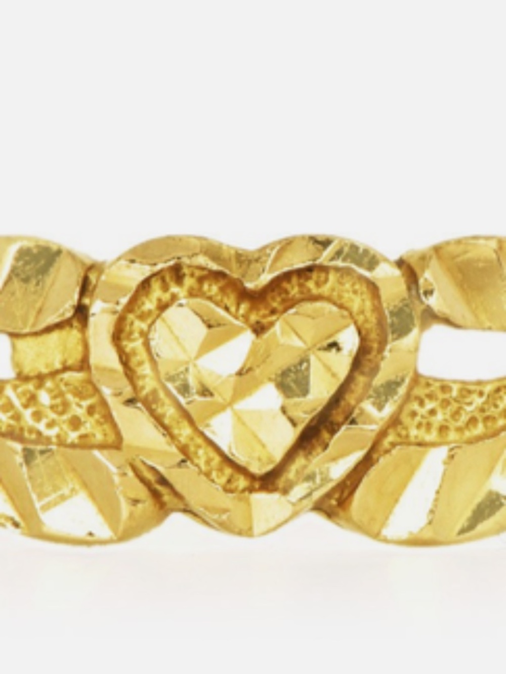 Estate 22K Yellow Gold Heart Band Ring 1.4 Grams